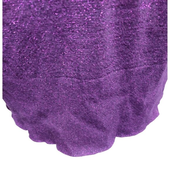 Plus Size 2X Womens Purple Sweater Metallic Shimmer Turtleneck Ribbed Cuff Tunic - Picture 13 of 15